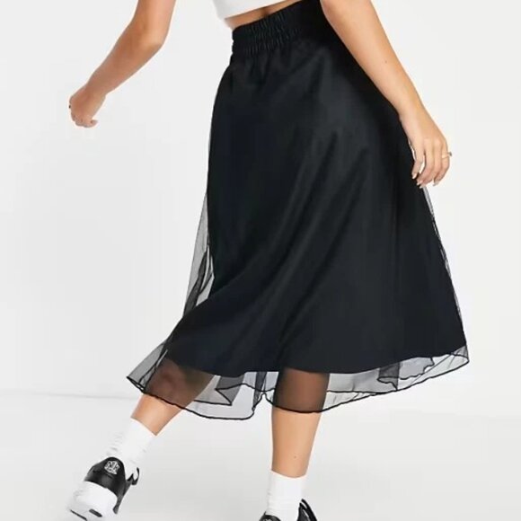 NEW Nike Tulle Midi Skirt Black sz S $60 - Picture 5 of 6